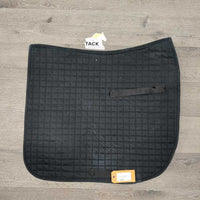 Quilt Dressage Saddle Pad *gc, mnr dirt, hair, faded, threads, edge gouges on tabs
