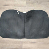 Quilt Dressage Saddle Pad *gc, mnr dirt, hair, faded, threads, edge gouges on tabs
