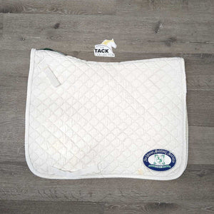 Quilt Dressage Saddle Pad, 1x piping *gc, clean, mnr stains, hair, puckered, rubbed torn binding, pills