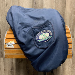 17.5" Adj *set xw *6.5" Schleese Wave Dressage Saddle, 2 Xl Long Front Velcro Blocks, Navy Schleese Cover, Wool Flocking, Rear Gusset Panels, Flaps: 16.5"L x 12"W Serial #: 2-17 6329S0106