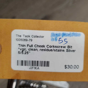 Thin Full Cheek Corkscrew Bit *vgc, clean, residue/stains