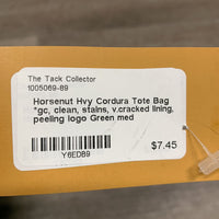 Hvy Cordura Tote Bag *gc, clean, stains, v.cracked lining, peeling logo
