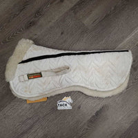 Quilted Sheepskin Half Pad *gc, mnr hair, stains, puckers, pills, clumpy
