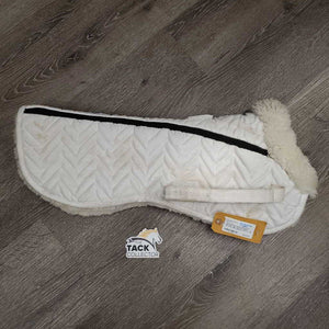 Quilted Sheepskin Half Pad *gc, mnr hair, stains, puckers, pills, clumpy