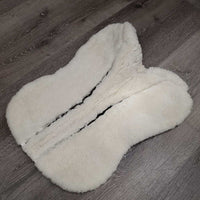 Quilted Sheepskin Half Pad *gc, mnr hair, stains, puckers, pills, clumpy
