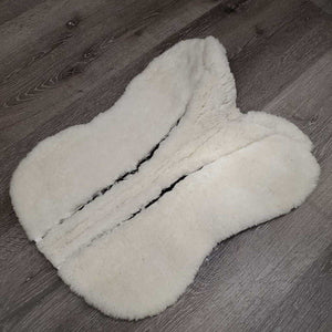 Quilted Sheepskin Half Pad *gc, mnr hair, stains, puckers, pills, clumpy
