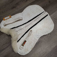 Quilted Sheepskin Half Pad *gc, mnr hair, stains, puckers, pills, clumpy