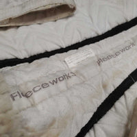 Quilted Sheepskin Half Pad *gc, mnr hair, stains, puckers, pills, clumpy
