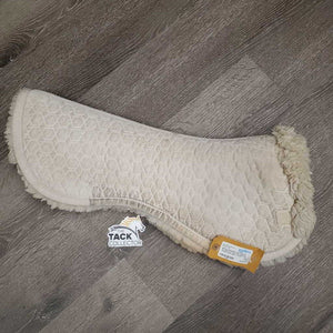 Sheepskin Half Pad *gc, cut tabs, mnr hair, dirt, stains, v. clumpy, bare spots