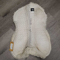 Sheepskin Half Pad *gc, cut tabs, mnr hair, dirt, stains, v. clumpy, bare spots