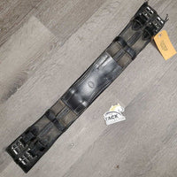 Narrow Padded Dressage - Short Girth, 2x els *fair, dirty, torn/missing keepers, older, stretched elastics, stiff, threads
