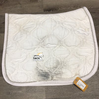 Quilt Jumper Saddle Pad 1x piping *gc, mnr dirt, stains, dingey under, hair, rubbed frayed piping, cut tabs
