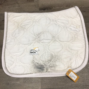 Quilt Jumper Saddle Pad 1x piping *gc, mnr dirt, stains, dingey under, hair, rubbed frayed piping, cut tabs