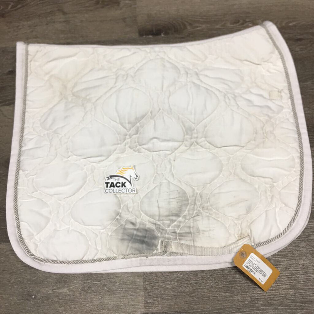 Quilt Jumper Saddle Pad 1x piping *gc, mnr dirt, stains, dingey under, hair, rubbed frayed piping, cut tabs