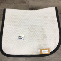 Quilt Dressage Saddle Pad, 1x bling piping *gc, dirt, hair, stained, pills, rubbed binding
