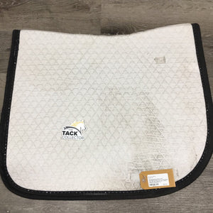 Quilt Dressage Saddle Pad, 1x bling piping *gc, dirt, hair, stained, pills, rubbed binding