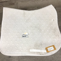 Quilt Dressage Saddle Pad *gc, cut tabs, hair, dirt, stains, dingy, puckers, pills
