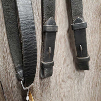 Thick Rsd Padded Dressage Bridle, Braided Reins, Roller Buckles *gc/fair, slices?chews, edge scrapes, tight keepers, older
