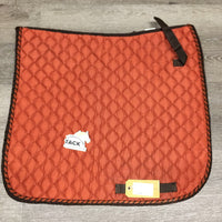 Velvet Dressage Saddle Pad, piping, tabs *vgc, rubbed edges, clean, pilly, frays, threads
