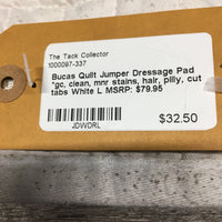 Quilt Jumper Dressage Pad *gc, clean, mnr stains, hair, pilly, cut tabs
