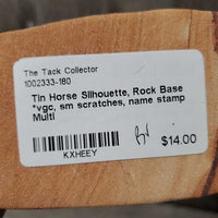 Tin Horse Silhouette, Rock Base *vgc, sm scratches, name stamp
