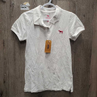 SS Polo Shirt, 1/3 Button Up *gc, stains, crinkled
