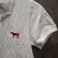 SS Polo Shirt, 1/3 Button Up *gc, stains, crinkled
