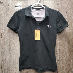 SS Polo Shirt, 1/4 Button Up *gc, hair, fading, collar rubs