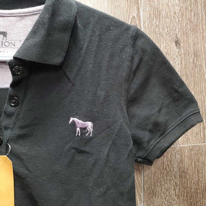 SS Polo Shirt, 1/4 Button Up *gc, hair, fading, collar rubs