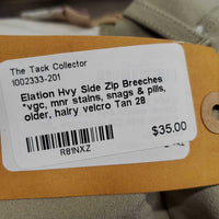 Hvy Side Zip Breeches *vgc, mnr stains, snags & pills, older, hairy velcro
