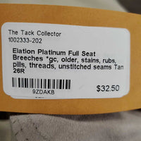 Full Seat Breeches *gc, older, stains, rubs, pills, threads, unstitched seams
