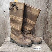 Tall Country Boots, double raised *gc, dirt, stains, scratches, creases, scuffs
