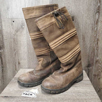 Tall Country Boots, double raised *gc, dirt, stains, scratches, creases, scuffs
