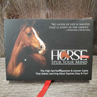 "Horse Smart - Spur Your Mind" Card Game *xc, clean, 100 Cards, booklet, note pad *missing some pages, vgc, dented & torn box
