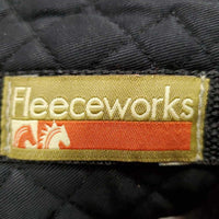 Quilted Rolled Sheepskin Half Pad *gc, mnr hair, older, holey edges, faded, rubs, clumpy, undone weak velcro
