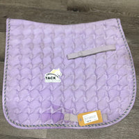 Microsuede Quilt Jumper Saddle Pad, 1x piping *gc, mnr dirt, stains, hair, rubbed frayed piping
