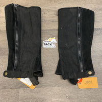 Synthetic - Cloth Half Chaps, bag *vgc, clean, residue, v.linty, stains?dirt, rubs, puckers
