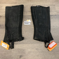 Synthetic - Cloth Half Chaps, bag *vgc, clean, residue, v.linty, stains?dirt, rubs, puckers
