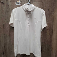 SS Polo Show Shirt, snaps, attached snap collar *xc, seam puckers
