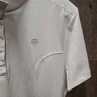 SS Polo Show Shirt, snaps, attached snap collar *xc, seam puckers
