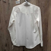 LS Show Shirt, attached snap collar, tag *new, older, v.mnr stain & shoulder snag
