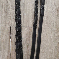 Leather Bridle & Braided Reins, tag *like new/xc, dents, creases *reins: new, stiff, bent
