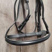 Leather Bridle & Braided Reins, tag *like new/xc, dents, creases *reins: new, stiff, bent
