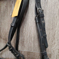 Leather Bridle & Braided Reins, tag *like new/xc, dents, creases *reins: new, stiff, bent
