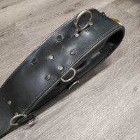 Hvy Leather Padded Lungeing Surcingle *gc, stiff, clean, dusty edges, chips, oxidized, older, rubs, stains?dirt, NO girth
