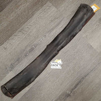 Trifold Dressage - Short Girth, 2 buckle covers *gc, older, stains, clean, stretched keepers, v.creased & bent edges, hairy velcro
