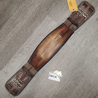 Padded Dressage Girth, x2 els *gc, faded, clean, dry, older, NO 3rd strap, residue
