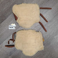 Closed Leather & Sheepskin Boots, buckles *xc/vgc, older, mnr hair, dirt & compressed fleece, scrapes
