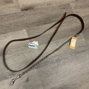 Stiff Flat Leather Lead Shank, 25" Nose Chain *vgc, mnr stains & edge rubs