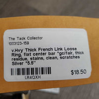 v.Hvy Thick French Link Loose Ring, flat center bar *gc/fair, thick residue, stains, clean, scratches
